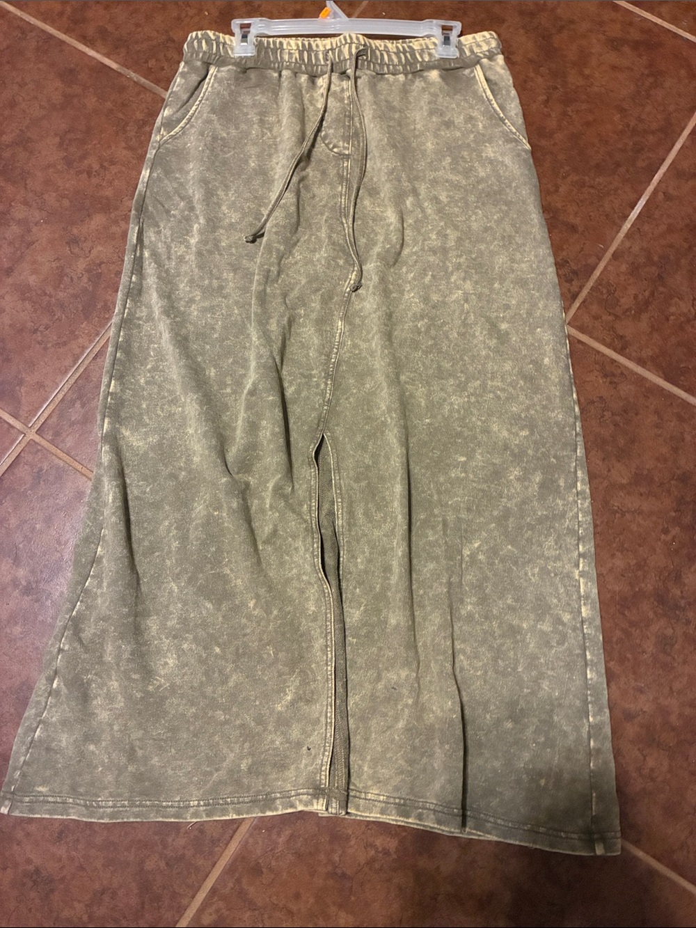 Zenana Outfitters Olive Washed Drawstring Skirt!!